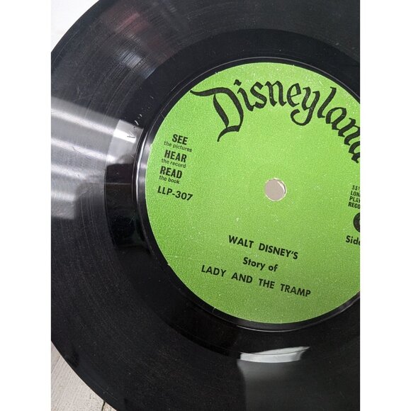 WALT DISNEY See Hear Read 33 1/3 rpm Lady And Tramp LLP-307 Book & Record 1965 - Picture 14 of 16